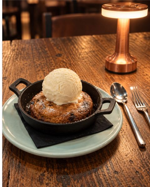 Warm chocolate cookie with vanilla ice cream from our recent Instagram post